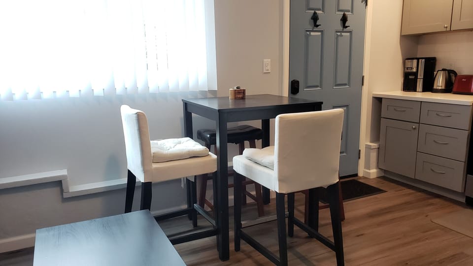 Dining area in the living room.
