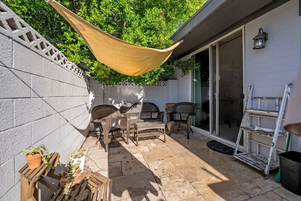 Relax on the patio furniture 