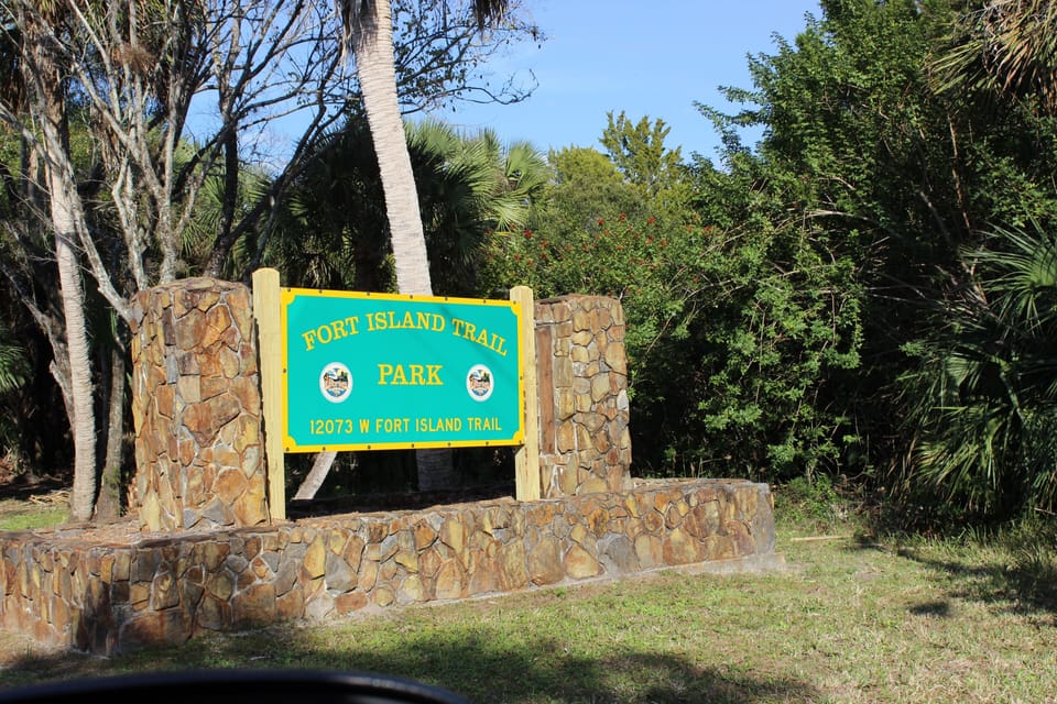Entrance to Fort Island Trail Park.  Directly next door to condo property 