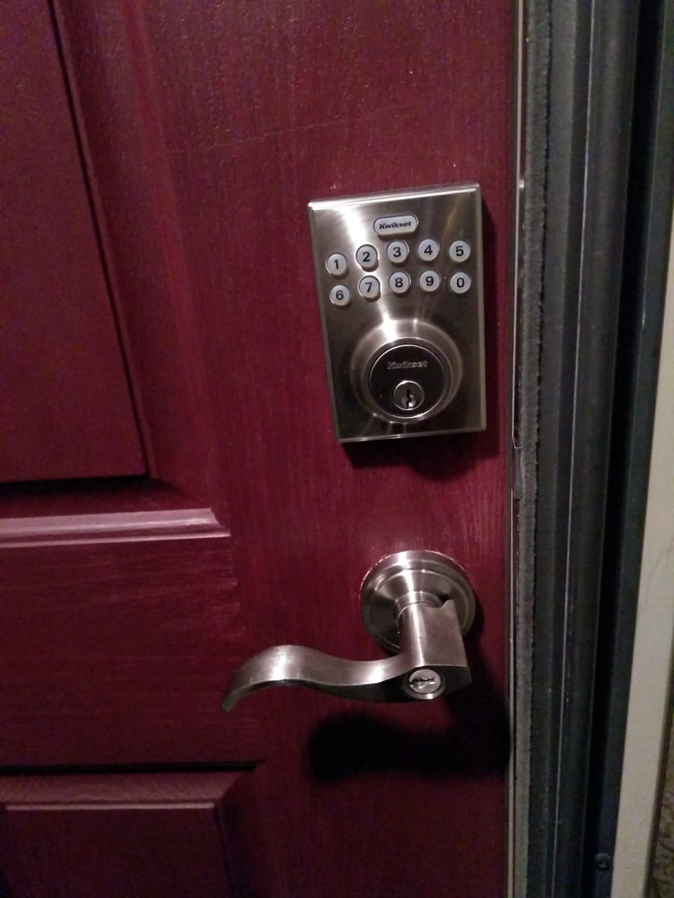 Coded door lock for ease of entry.