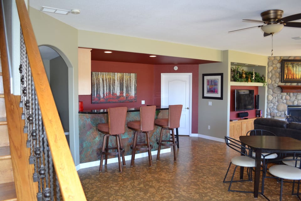 Bar stools and counter
