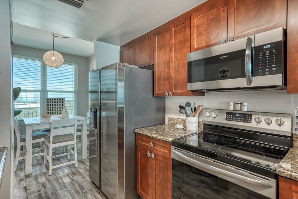 Fully stocked kitchen