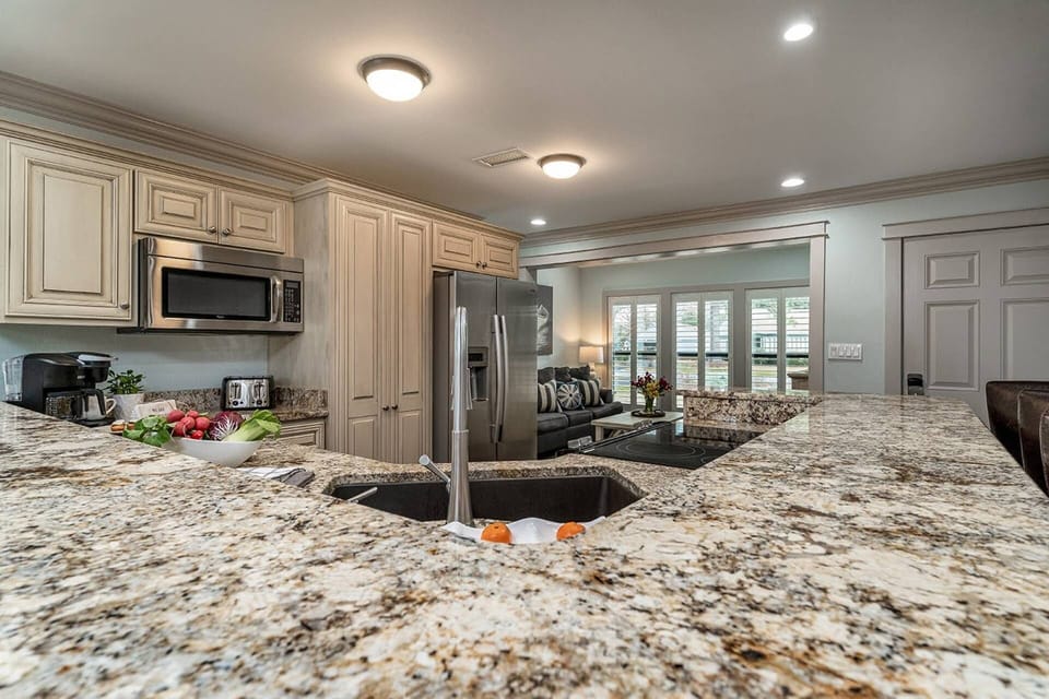 Open Floor Plan for Living Room, Dining Room, Kitchen & Den
