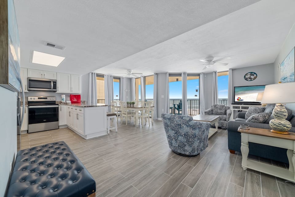 Living room and kitchen