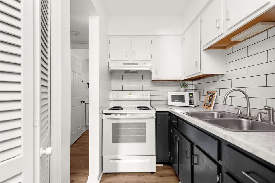 Kitchen stocked with everything you need to stay in and cook a complete meal!