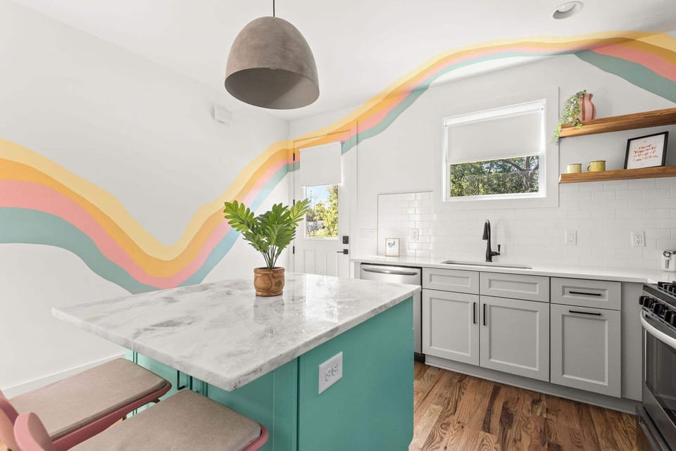 Kitchen stocked with everything you need to stay in and cook a complete meal!