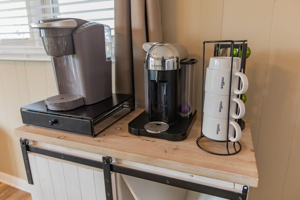 Coffee bar on main level of the house. 