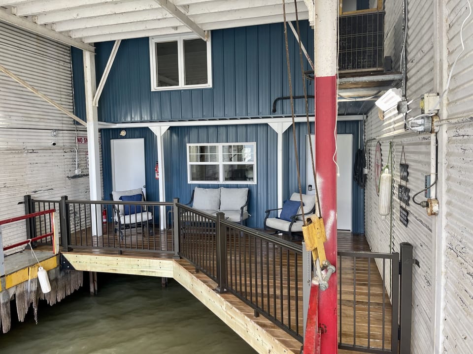 NEW! Boat well has spacious deck for lounging...