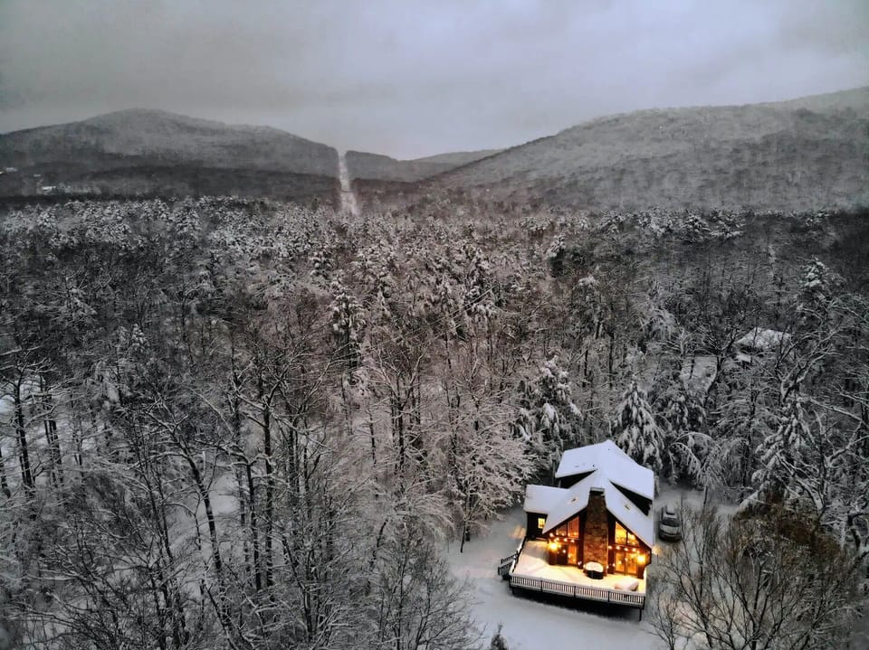 View of the cabin from above