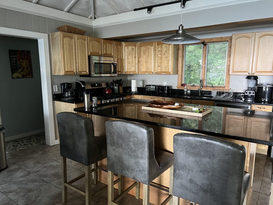 Island and kitchen