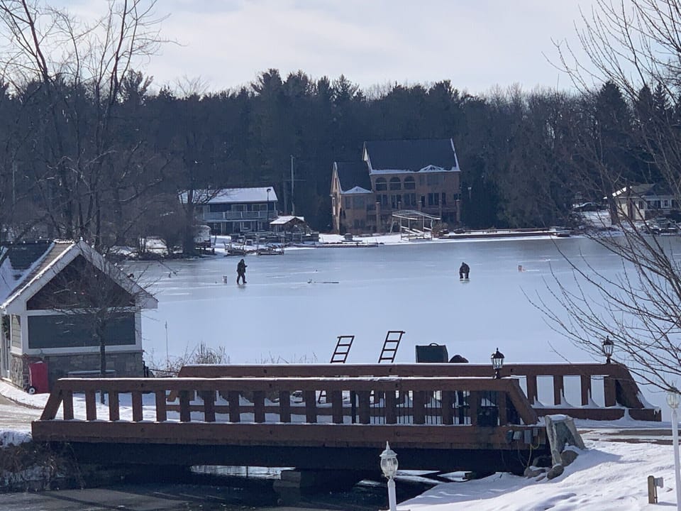 The best Ice fishing  within walking distance !  Put your shanty up ! 