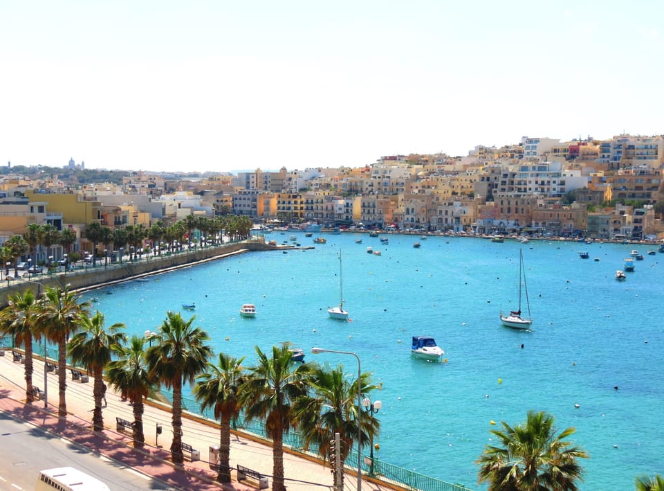 Marsaskala promenade lined with restaurants