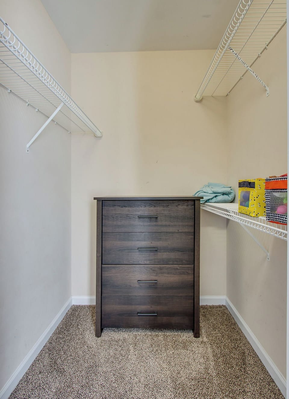 Walk-in closet in the Second Bedroom.
