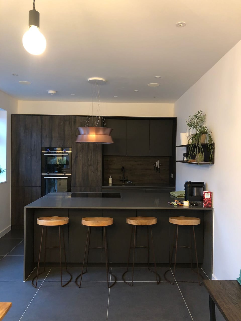 Large ground floor kitchen with dining area as well as breakfast bar