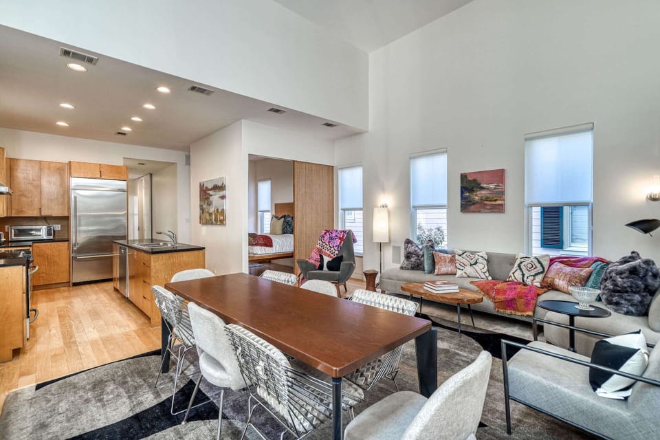 Dining area connects the kitchen and living room