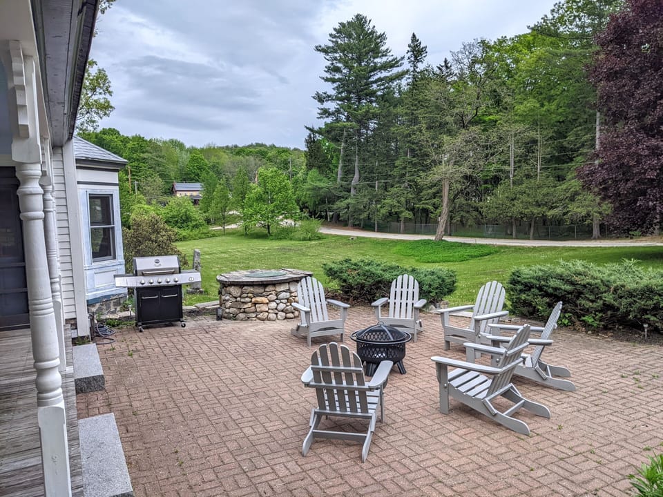 Relax on the patio, complete with grill and firepit.