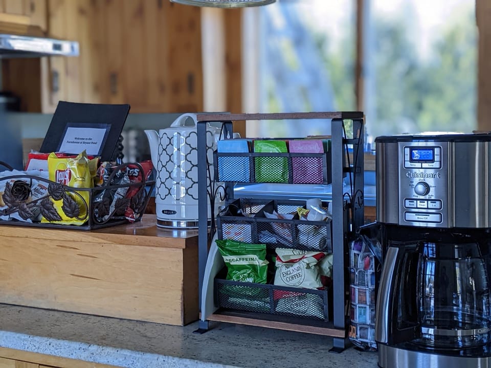 The coffee and tea station.