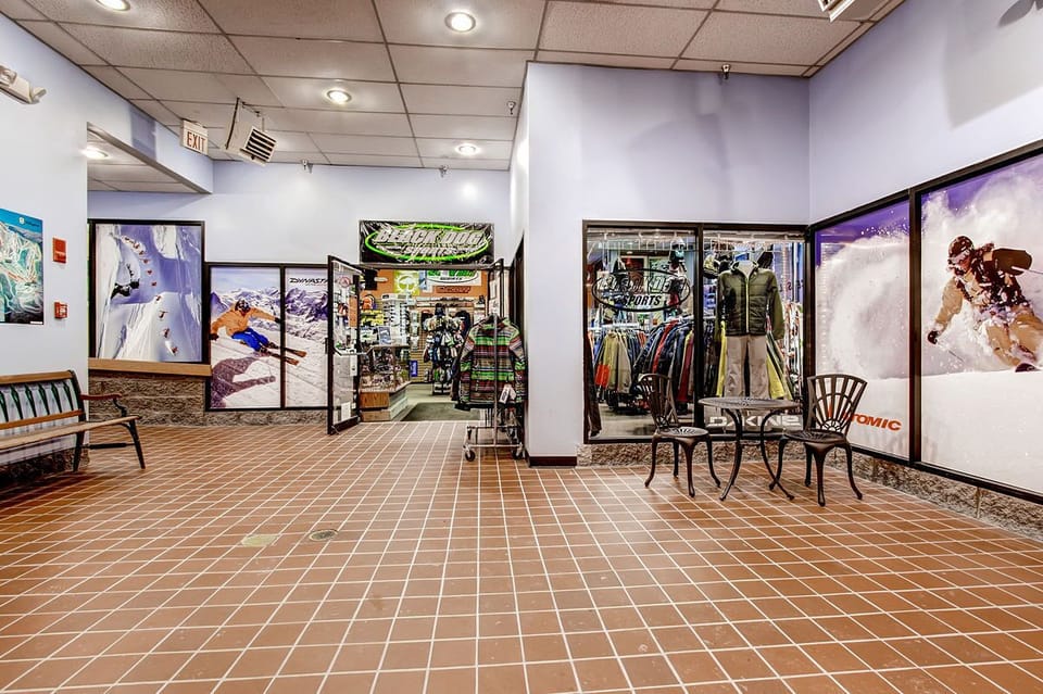 Black Dog Sports ski/board rentals on main level