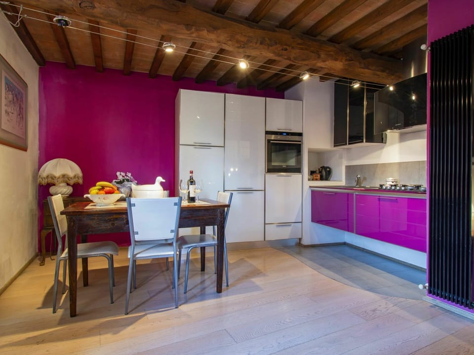 Table, Cabinetry, Furniture, Purple, Chair, Decoration, Interior Design, Kitchen, Building, Countertop
