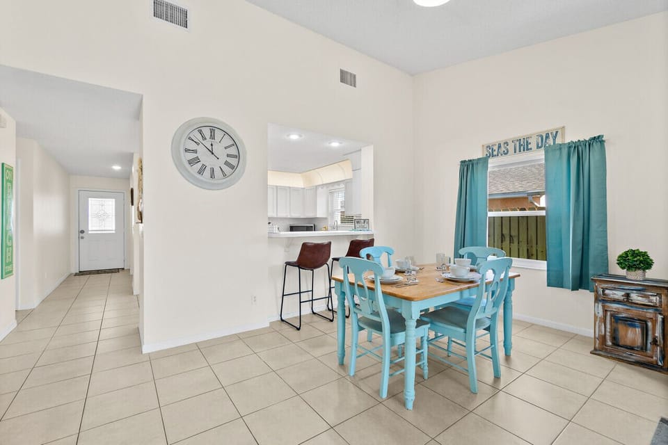Dining table set for four