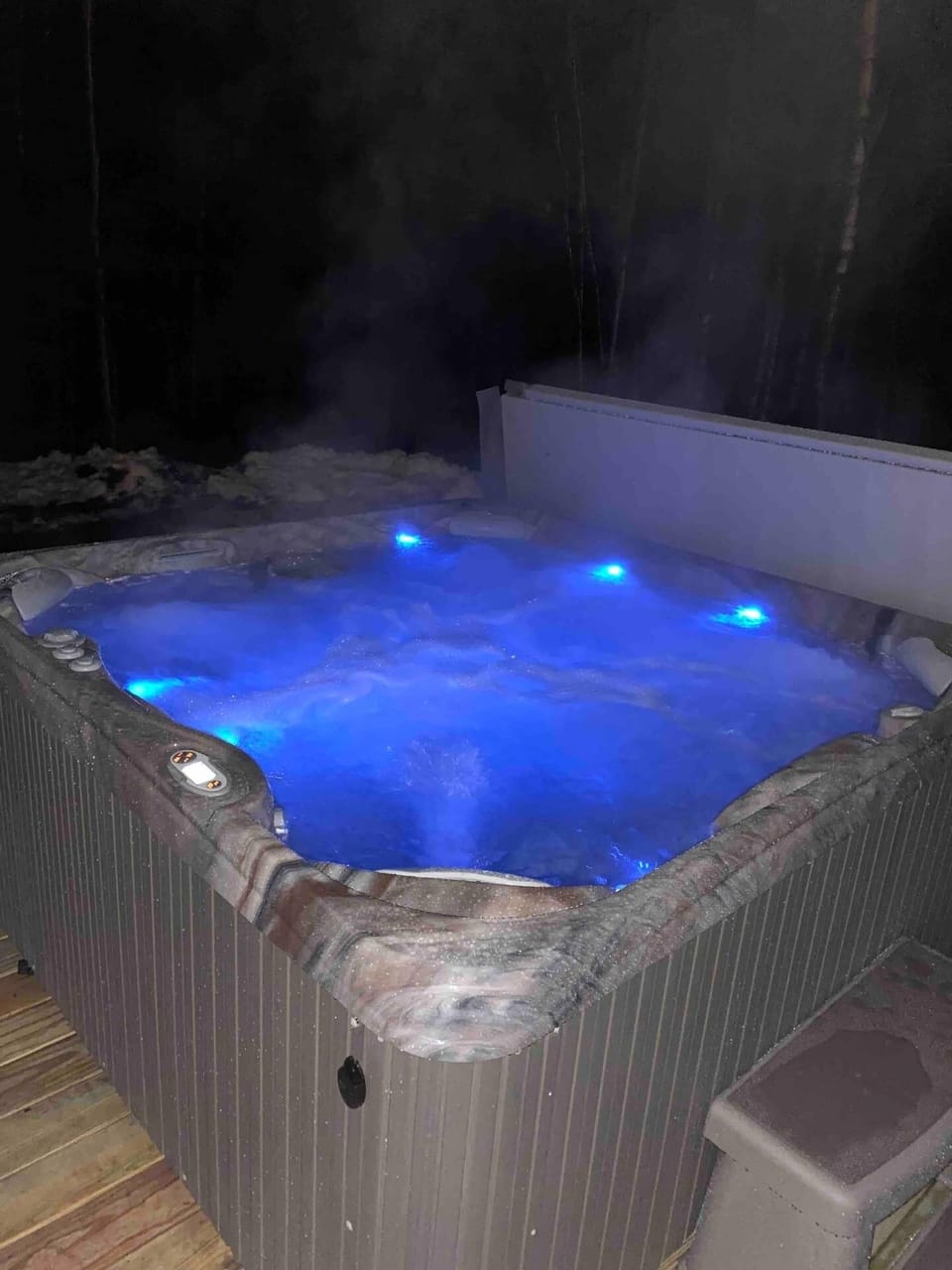 Hot tub for relaxing after a day of hiking, skiing, swimming or exploring!  