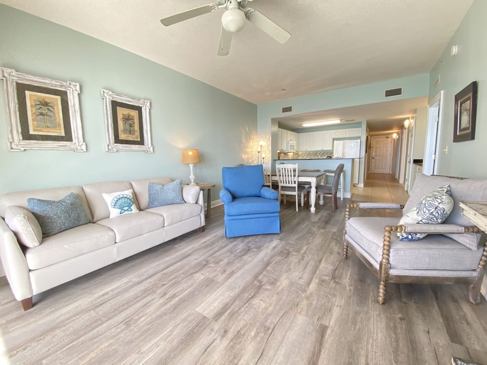 Plenty of seating in our beachfront living room