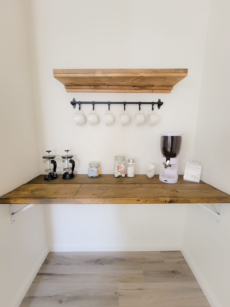 French Press coffee and tea station