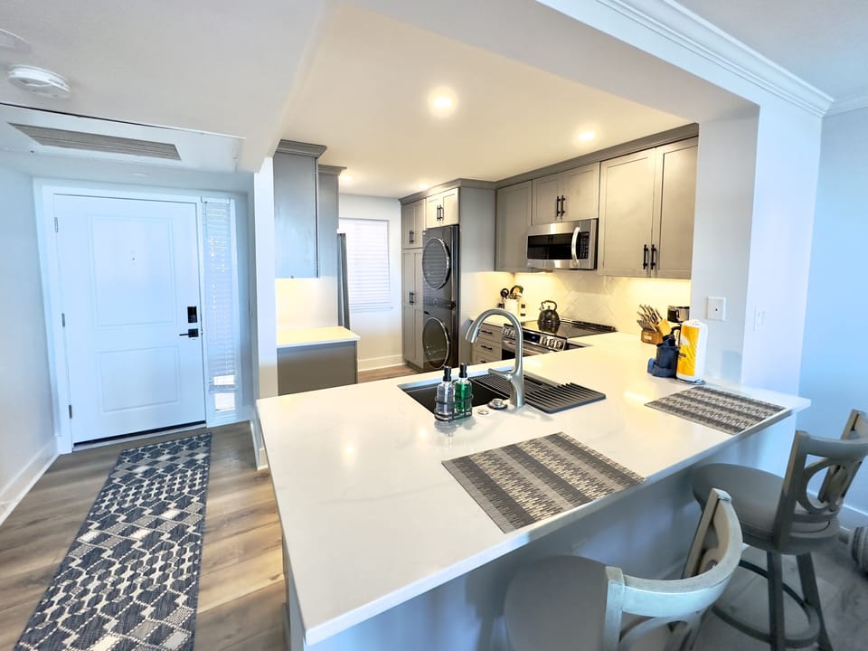 Kitchen with extra counter seating 