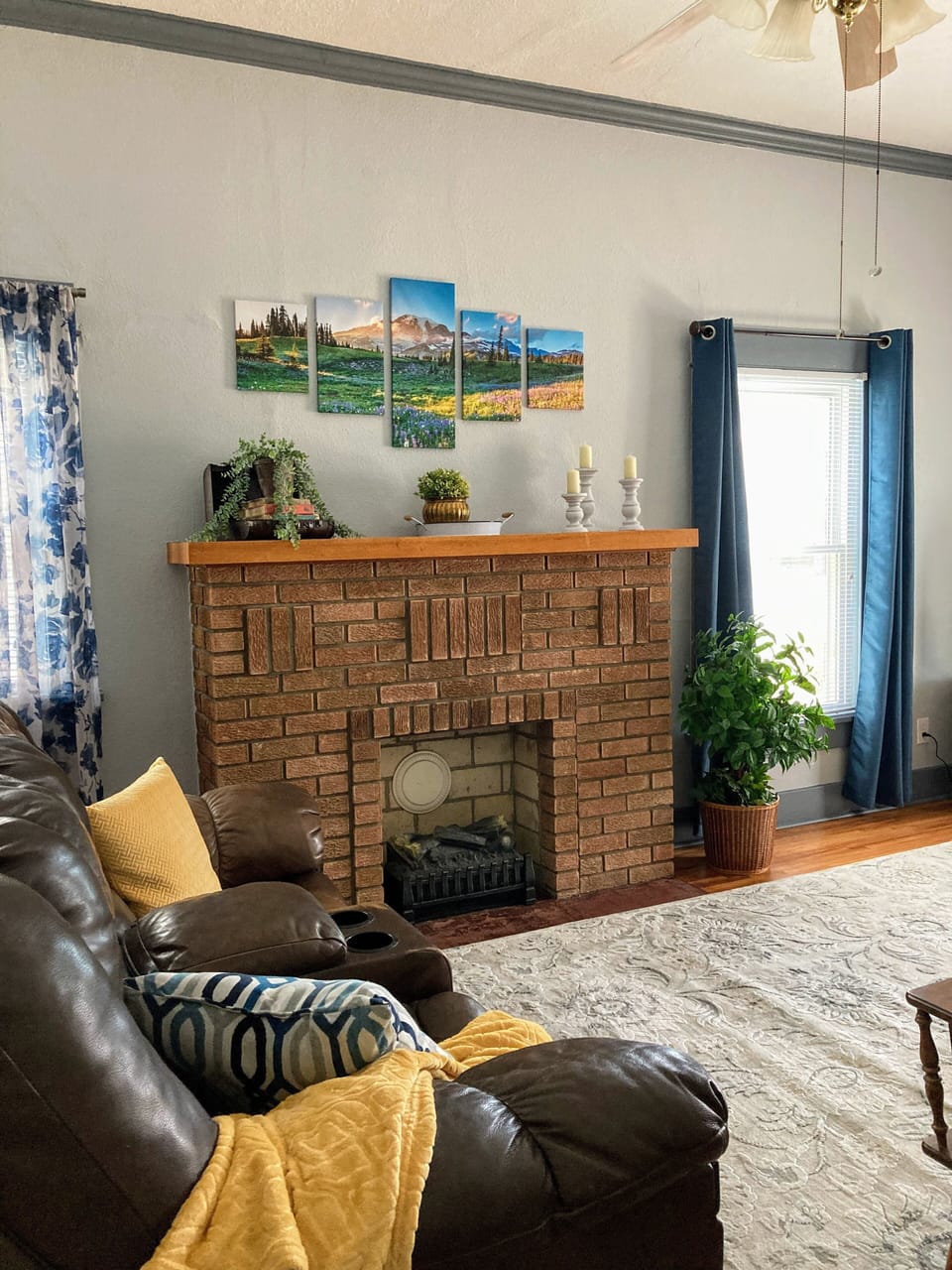 Fireplace with electric insert