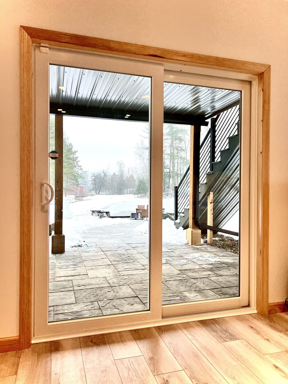 Walk out basement that leads out to patio. Relax with a fire by the pond!