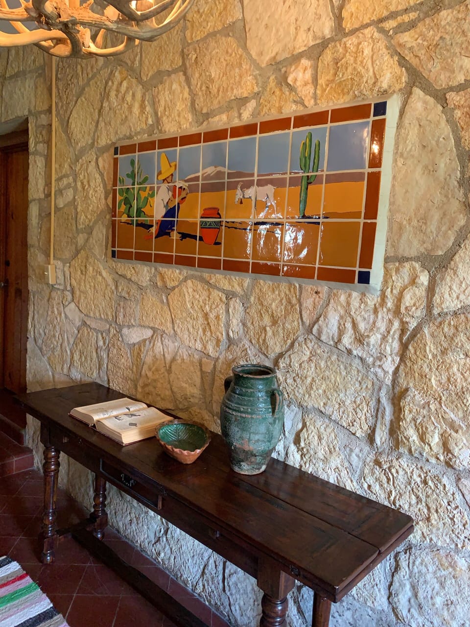 Rare 1934 Mission San Jose tile mural in hallway! 