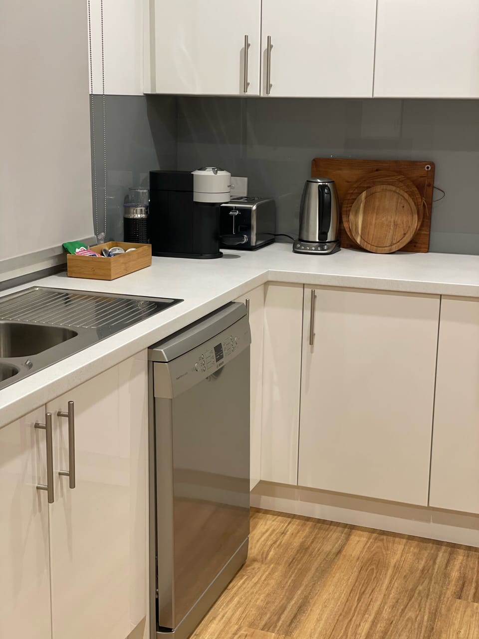 Upstairs kitchen. 