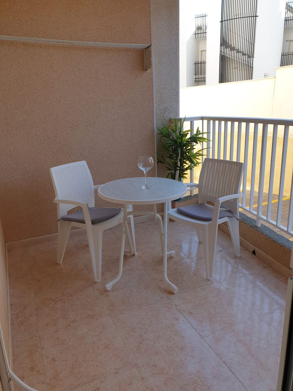 Balcony, which has sunshine most of the day and views of the sea