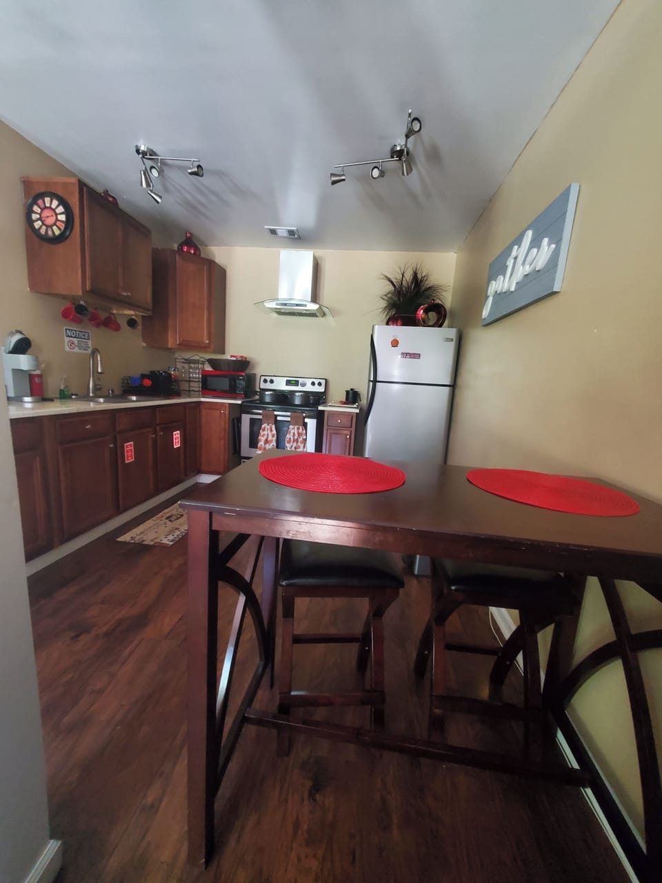 Dining Bar Table, Table Trays on the side of stove