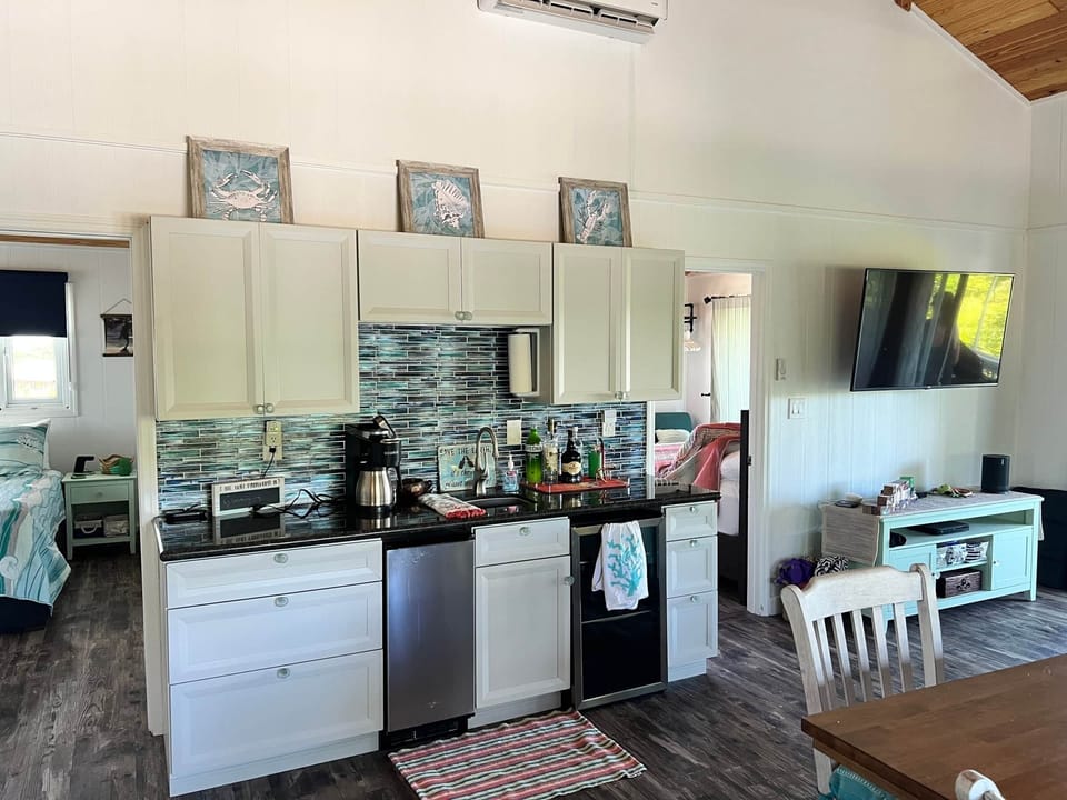 Beverage center - mini fridge, ice maker & sink with RO water, coffee maker