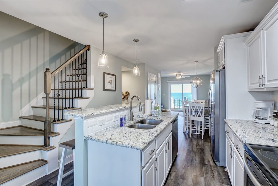 Gourmet kitchen and open floor plan