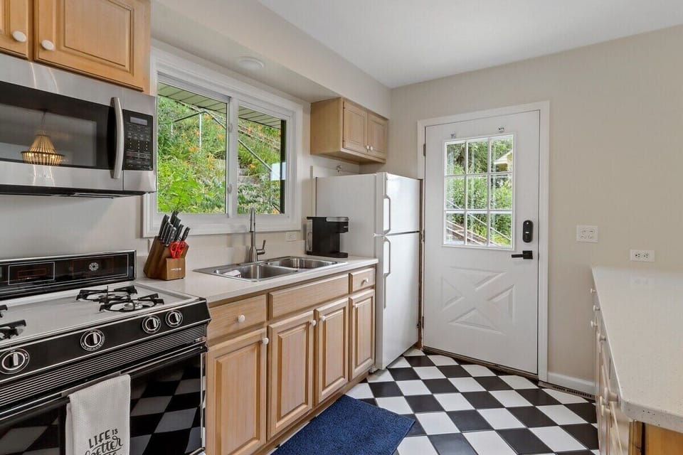 Kitchen, entrance to home
