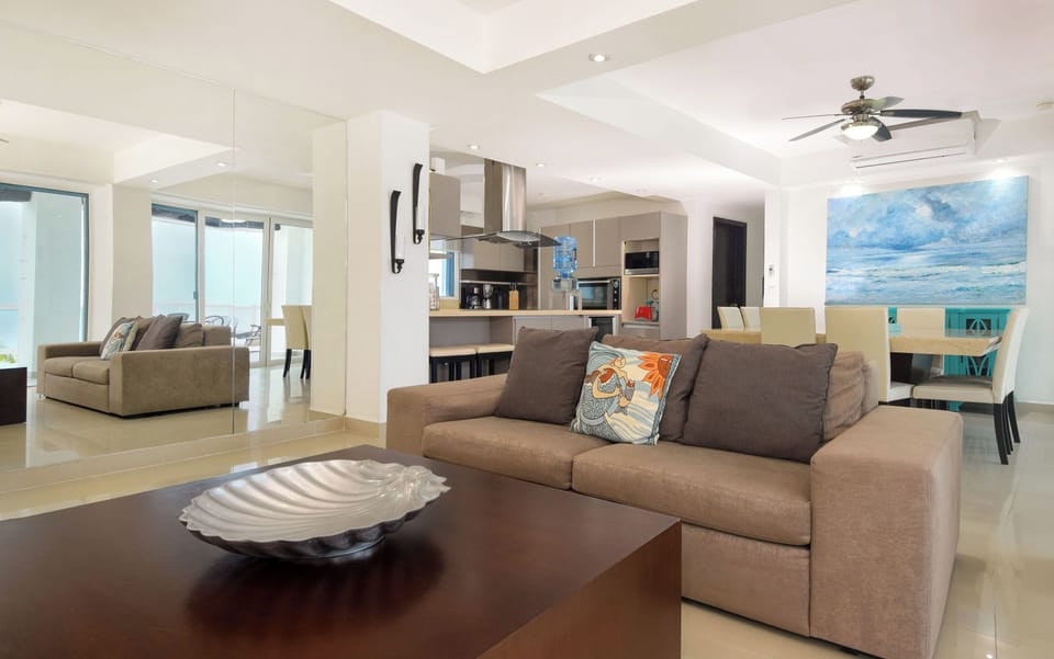 Plan out your day of Cozumel excursions in the comfort of our living space on plush furniture.
