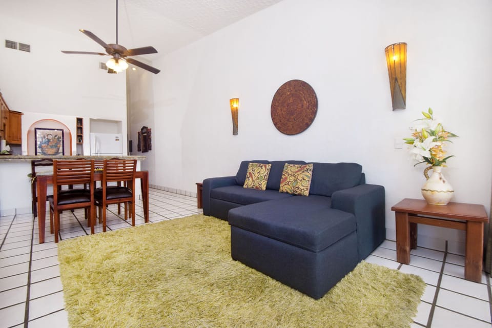 Open layout with vaulted ceilings