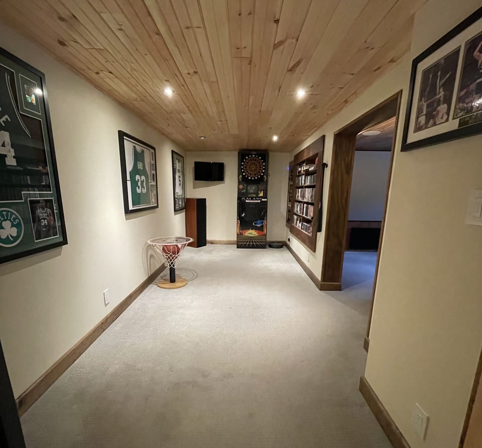 Game room in basement