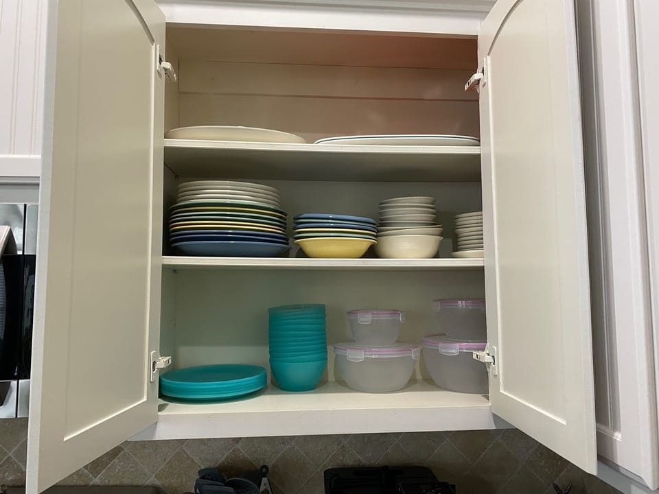 Stocked kitchen.