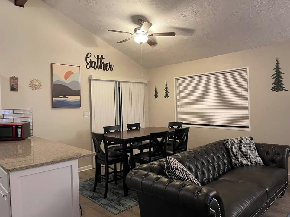 Open concept Dining, Kitchen and Living area.