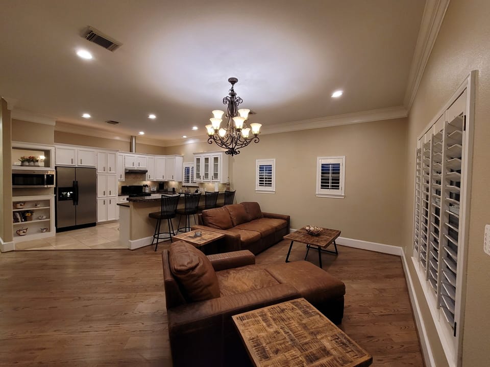 Open living room and kitchen