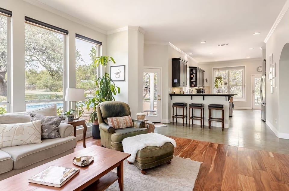 Living room and kitchen