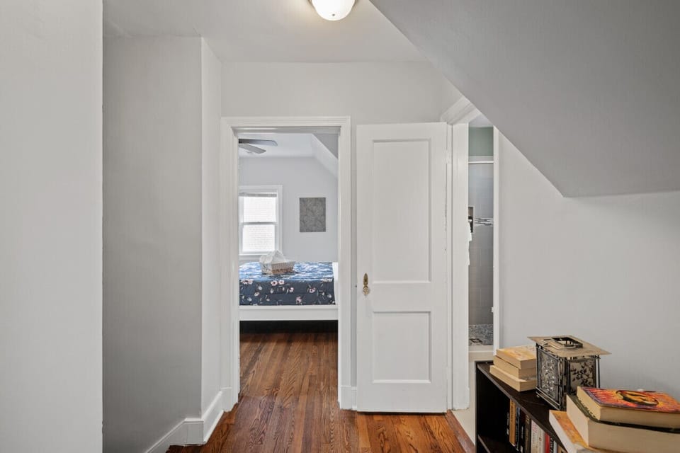 Mini library and bathroom located just steps from your sanctuary.