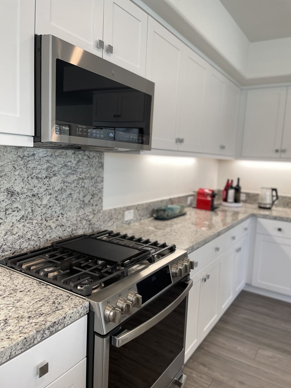 Gourmet kitchen with Nespresso coffee maker