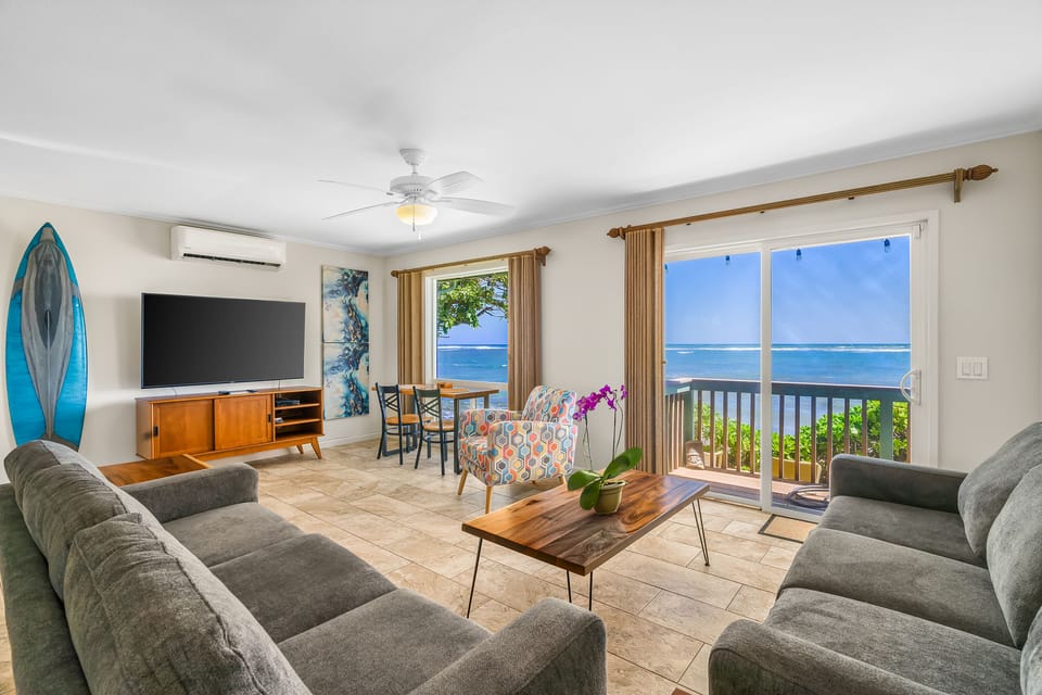 A beach view right from the living room!