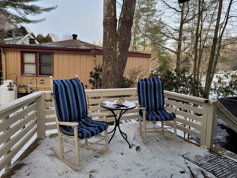 side porch with rockers to enjoy your morning coffee 