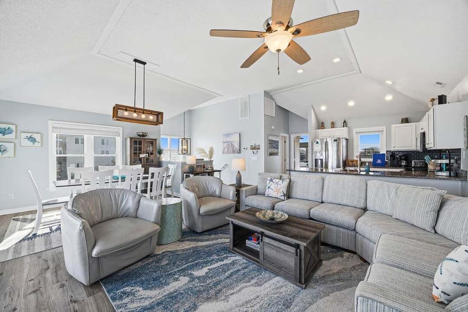 Top-Level Living Room with Deck Access