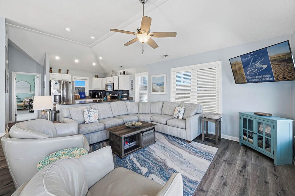 Top-Level Living Room with Deck Access